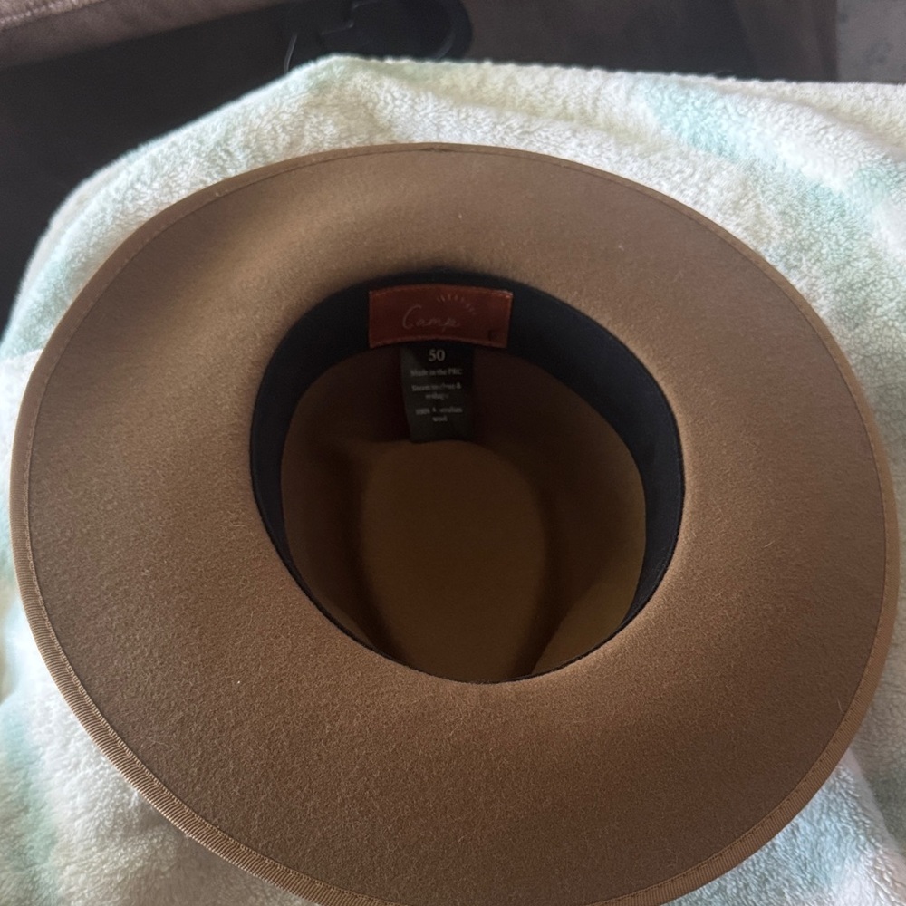 Camp the Label Kids Ford Fedora Hat in French Tan Australian Wool Size 50 - Picture 4 of 11